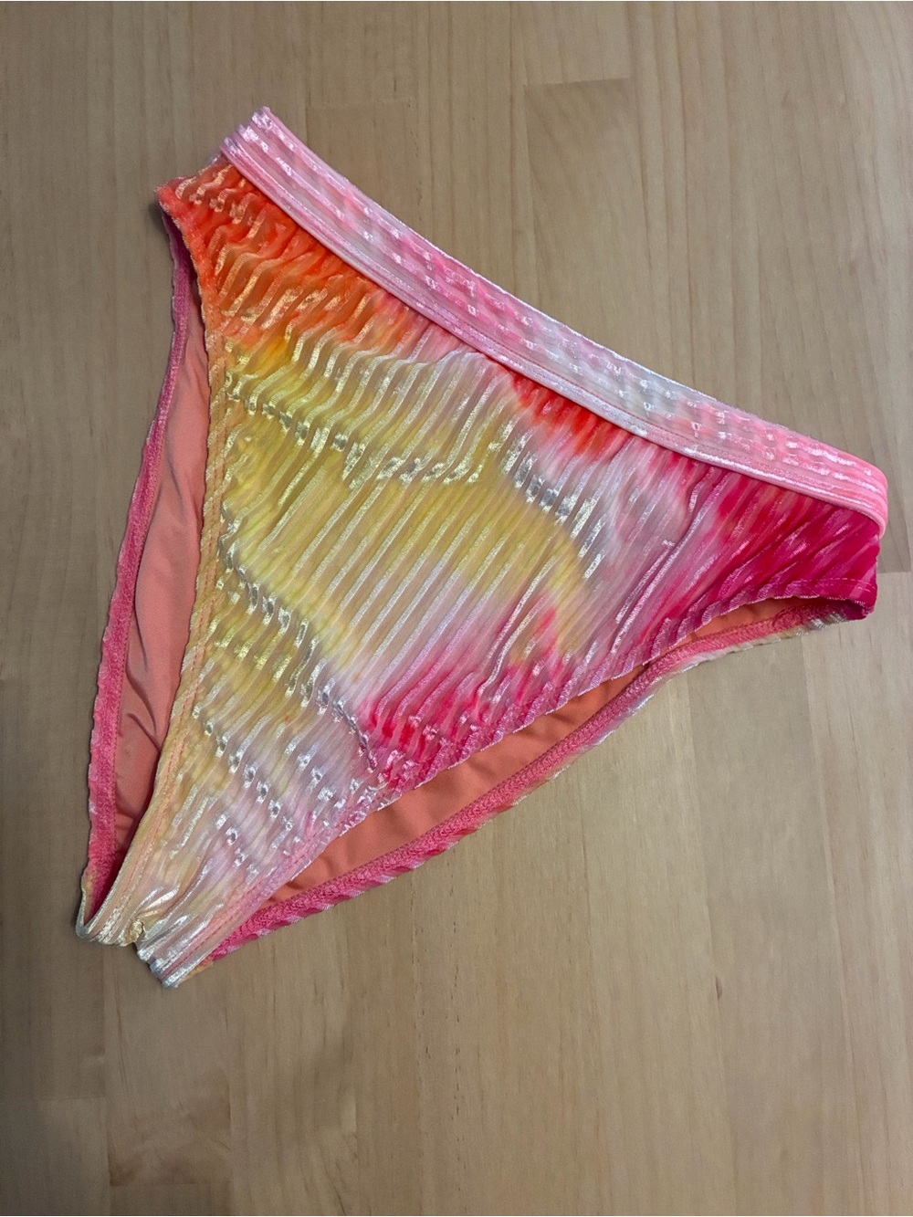 Dippin' Daisy's Ultra High Rise Cheeky Velvet Ribbed Tie-Dye Bikini Bottom M